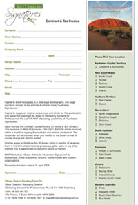 Australian Signatures Reservation Form